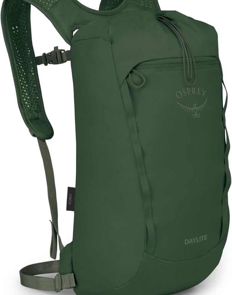 Osprey Daylite Cinch Backpack, Green OS | commuter backpack, everyday bag, campus pack, laptop carry, Green color, OS size